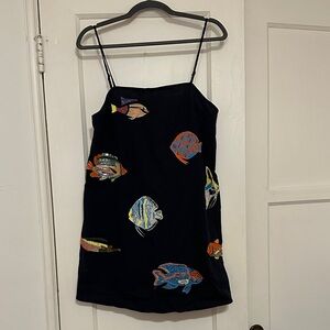 Anthropologie Celandine Sea Life Embroidered Mini Dress